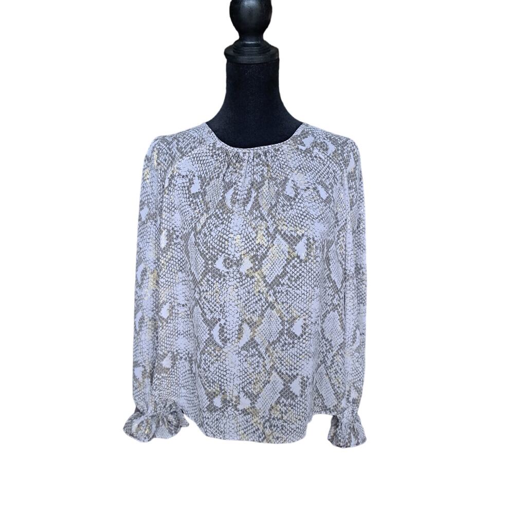 Sincerely Jules Womens Snake Print Blouse Size Small